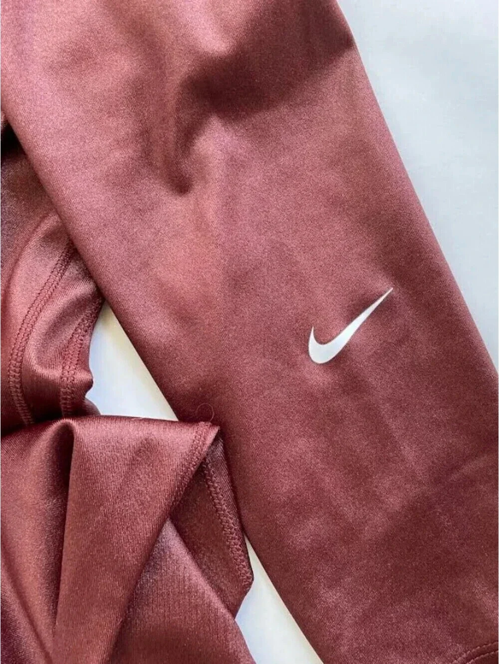Nike One Training High Shine Mid Rise Full Leggings Dri-FIT in Bronze